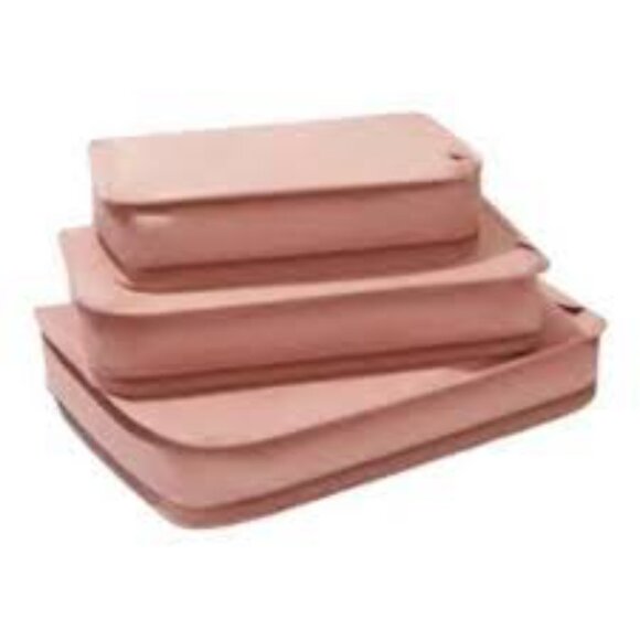 Hanky Panky Packing Cubes Set Of 3 Zippered Pink Dusty Rose - Picture 1 of 6